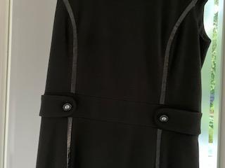 Image 2 of Joseph Ribcoff Black sleeveless dress / leather trim size 10