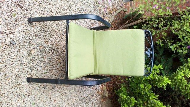 Image 2 of 6 metal garden chairs plus cushion