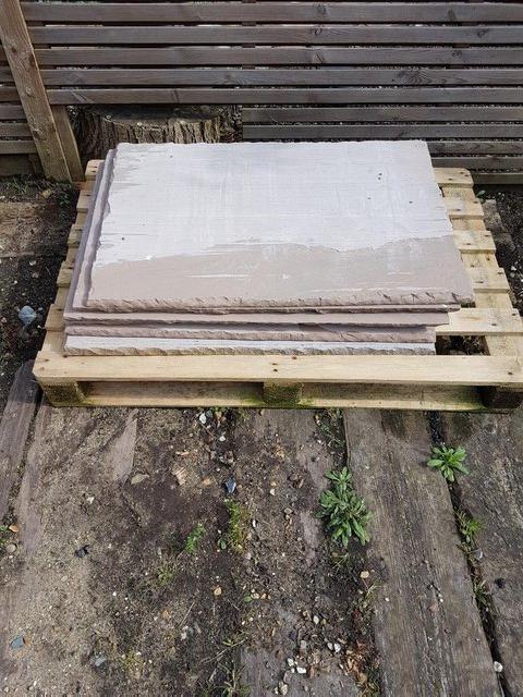 Preview of the first image of 6 X Autumn Brown Indian Sandstone Paving Slabs.