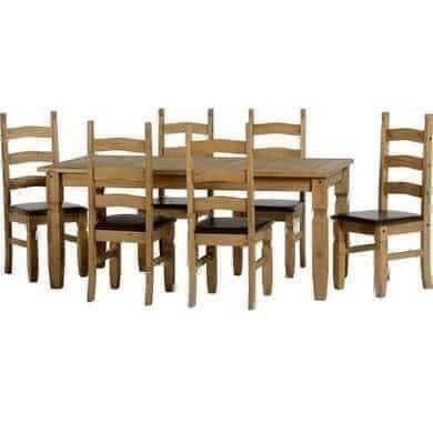 Preview of the first image of Corona solid pine dining set with 6 chairs.