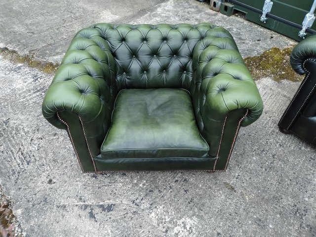 Preview of the first image of Che sofa 3 seater club chair and foot stool in good conditio.