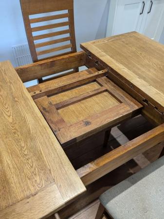Image 1 of Oak dining table and 4 chairs