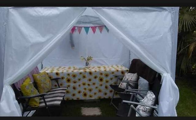 Image 1 of 2 MTRSX 2 MTRS  WHITE POP UP GAZEBO PERFECT CONDITION