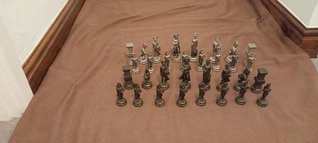 Preview of the first image of METAL MILITARY NAPOLEONIC  CHESS SET.