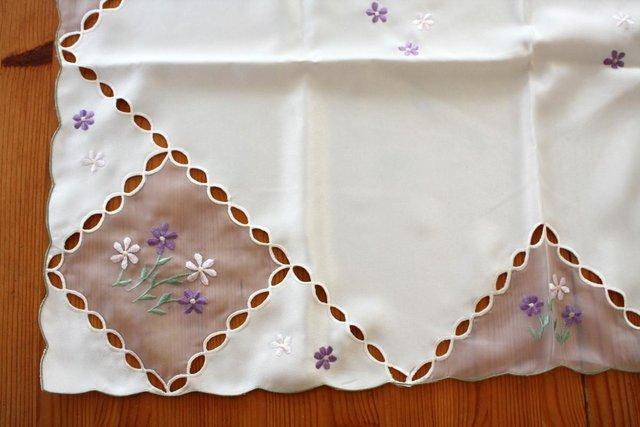 Image 3 of NEW Ivory Embroidered Tablecloth