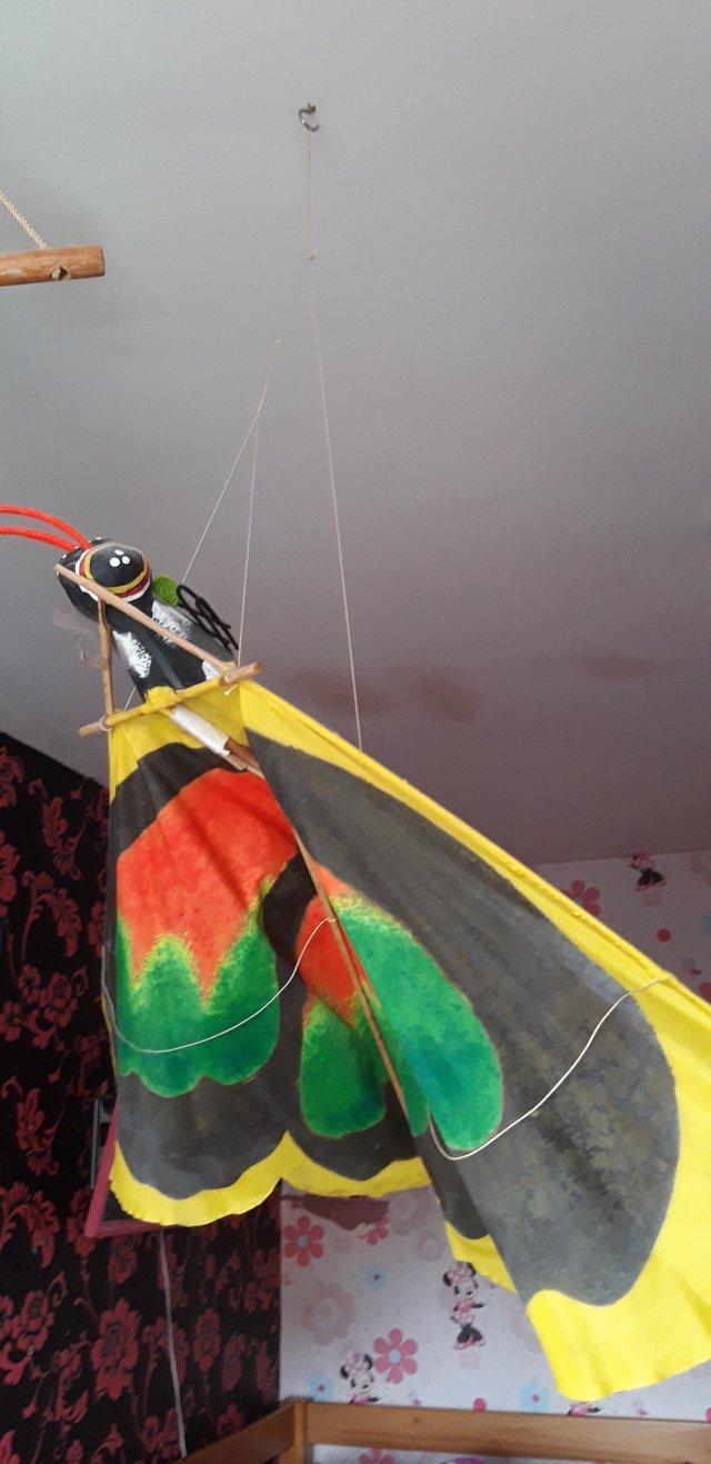 Preview of the first image of Hanging ceiling Puppets butterfly parrot bird.