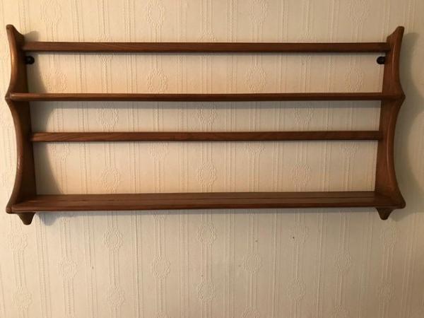 Image 1 of ERCOL PLATE RACK WITH TWO SHELVEs