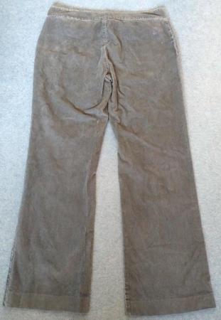 Image 3 of Marks and Spencer Per Una green wide-leg corduroy trousers-