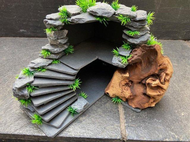 Preview of the first image of 2 Storey Slate Hide with Wood at Birmingham Reptiles.