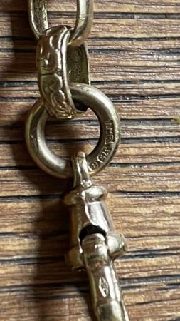 Image 1 of 9ct gold baby oval link belcher bracelet