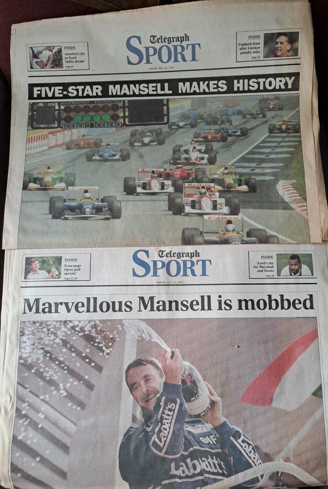 Preview of the first image of Nigel Mansell F1 victories in colour.