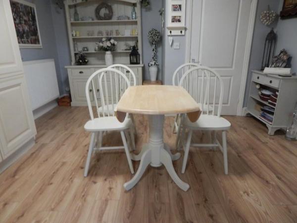 Image 11 of Dropleaf Kitchen / Dining table & 4 chairs , Beech , Vintage