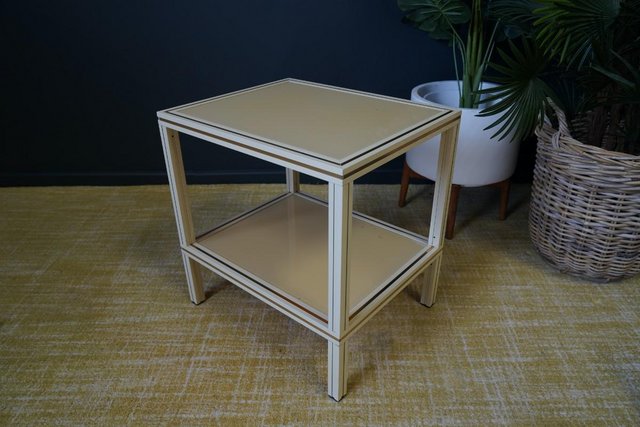 Preview of the first image of Mid Century Pierre Vandel Cream Aluminium Two-Tier Table.