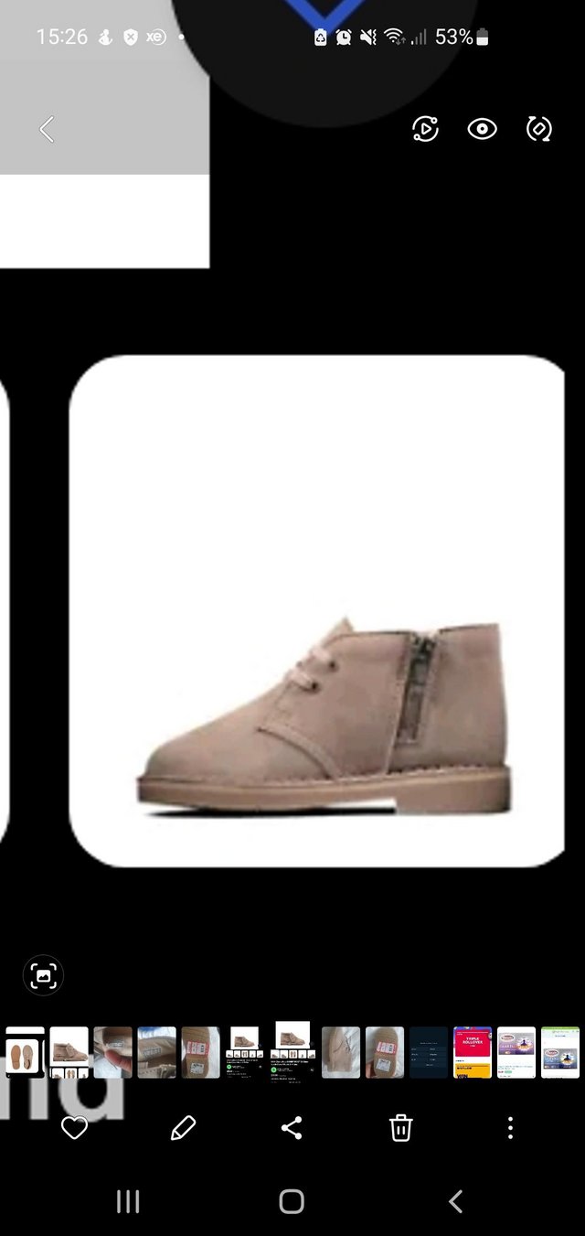 Preview of the first image of Childtens Desert boots in sandy suede colour.