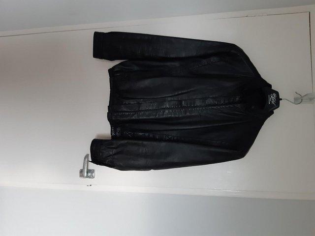 Preview of the first image of Mens Blouson Black Leather Jacket.