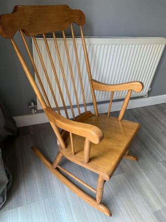 Image 2 of Large Wooden Rocking Chair.