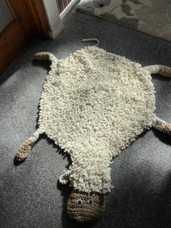 Image 2 of Hand made Sheep rug Knitted