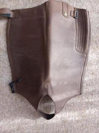 Image 3 of NEW: DUBLIN LEATHER VALLEY CHAPS, LARGE, BROWN