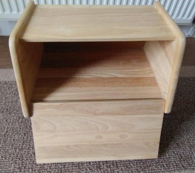 Preview of the first image of Wood Bread Bin with fold down door.