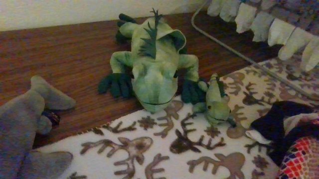 Image 3 of cuddly green iguana soft toy