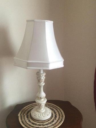 Image 1 of Vintage Cream Wooden Table Lamp