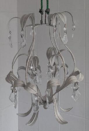 Image 2 of Lovely Cream Distressed Look Pendant Light Fitting