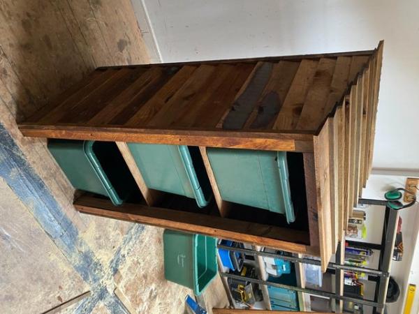 Image 3 of Recycling Store Storage Wooden Bin Shed for 3 x Bins