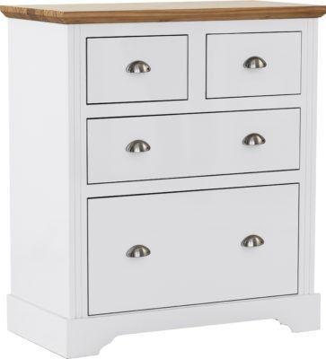 Preview of the first image of Toledo 2&2 drawer chest in white/oak.