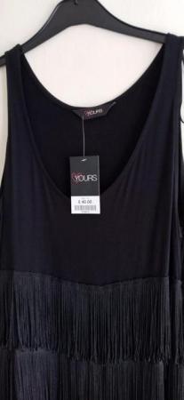 Image 2 of New with tags - Yours Black 1/2 Fringed Dress Size 16
