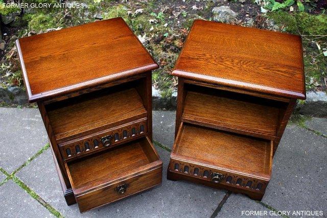 Image 28 of A PAIR OF OLD CHARM LIGHT OAK BEDSIDE CABINETS LAMP TABLES