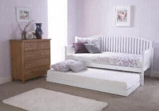 Preview of the first image of White Madrid wooden day bed with mattresses.