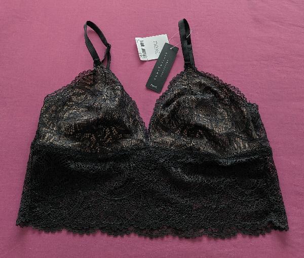 Preview of the first image of Ladies Black Lace Bra Top From The Emma Willis Collection.