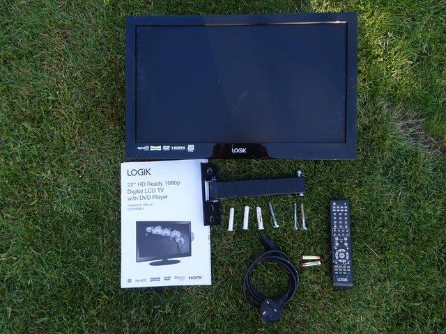 Preview of the first image of LOGIK LCD 22" HD READY 1080 P TV with wall bracket.