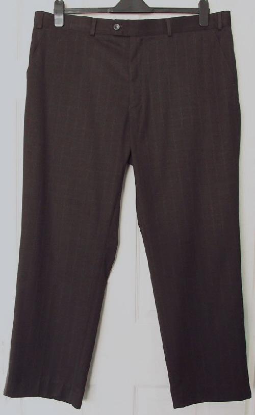 Preview of the first image of Bnwt Mens Brown Check Trousers By F&F - 40W/29L.