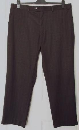 Image 1 of Bnwt Mens Brown Check Trousers By F&F - 40W/29L