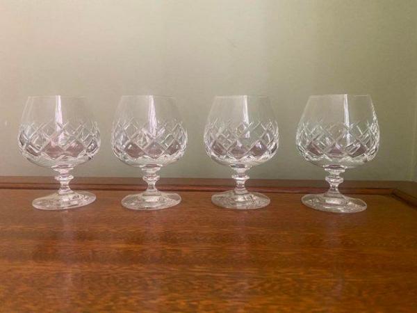 Image 1 of Set of 4 Cut glass Brandy Glasses