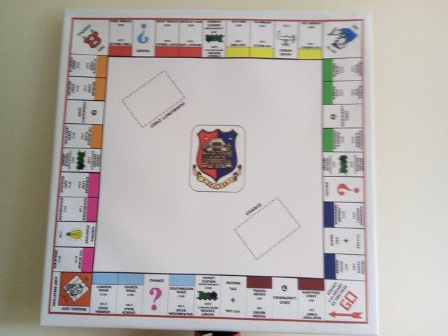 Preview of the first image of Devizes monopoly board canvas picture.