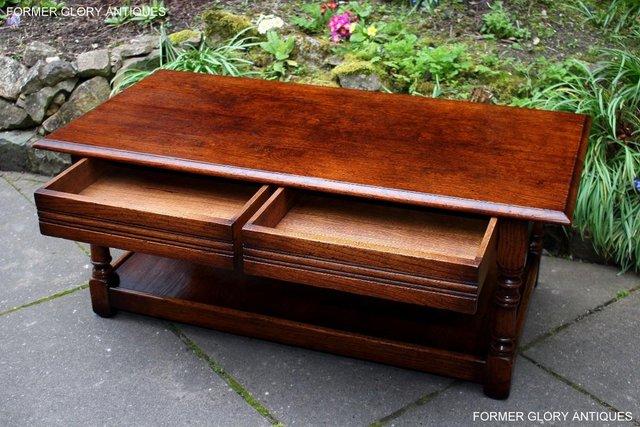 Image 88 of A TITCHMARSH AND GOODWIN STYLE OAK TWO DRAWER COFFEE TABLE