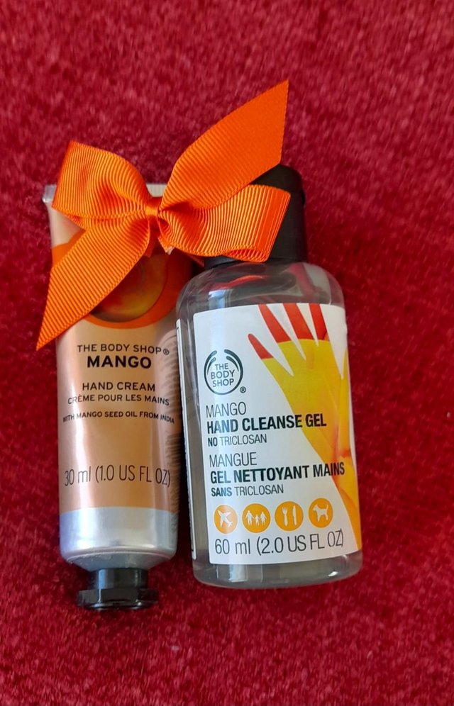 Preview of the first image of Body Shop Mango Hand Cream and hand cleanse Gel.