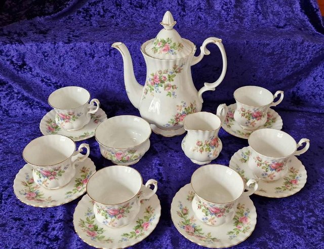 Preview of the first image of ROYAL ALBERT Moss Rose 15 Piece Tea Set.