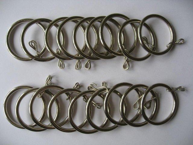 Preview of the first image of 18 Silver Metal Curtain Rings 36mm / 43mm Brand New Inner Di.