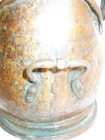 Image 4 of Old copper Sailsbury coal bucket scuttle, nice patina (C)