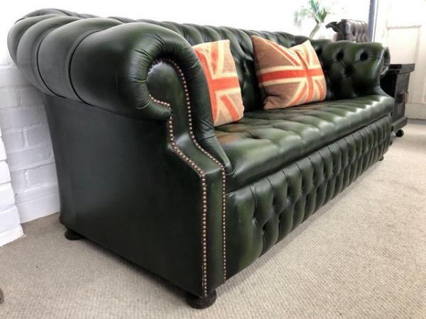 Image 4 of Stunning Parliament green Chesterfield sofa. Can deliver.
