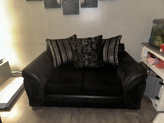 Preview of the first image of Black patterned sofa 2 & 3 seater.