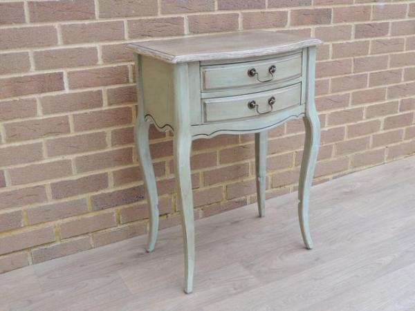 Image 2 of French Tall Pale Green Side Table (UK Delivery)