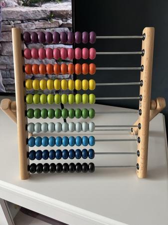 Image 2 of Ikea Colourful Abacus Wooden Counting Frane