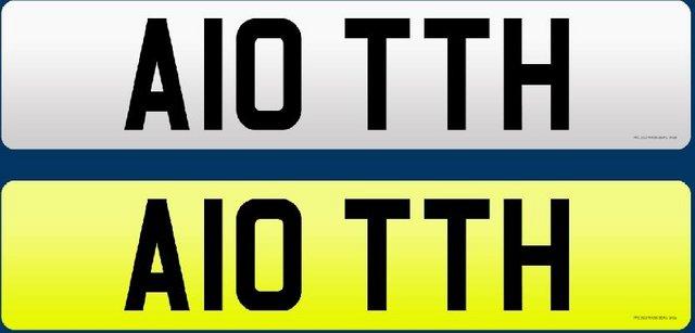 Preview of the first image of A10 TTH Personalised Cherished Number Reg Plate 'ALO'LOTTIE'.
