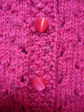 Image 2 of Cardigan - rose pink, James Brett Misty yarn, shade R8