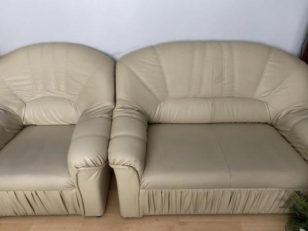 Image 1 of Leather sofas for sale please read description
