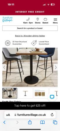 Image 2 of Barely used furniture village bar table and 2 stools set